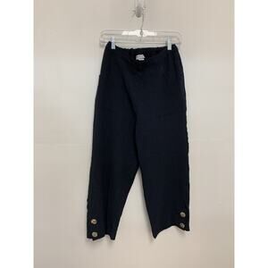 Habitat Wide Leg Pants Womens Black Casual Minimal Lagenlook Stretch S/M